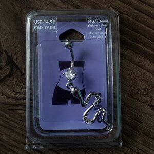Claire's Silver Snake Belly Body Jewellery Post